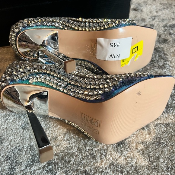 AZALEA WANG Sparkling Silver and Blue Women's Heels - Picture 5 of 7